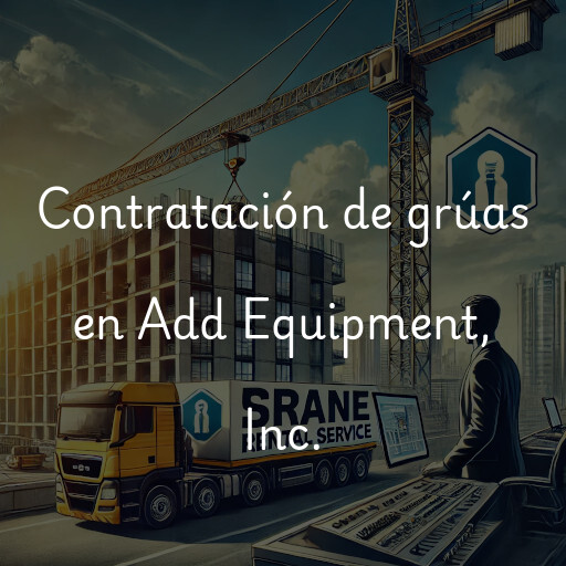 Contratación de grúas en Add Equipment, Inc.