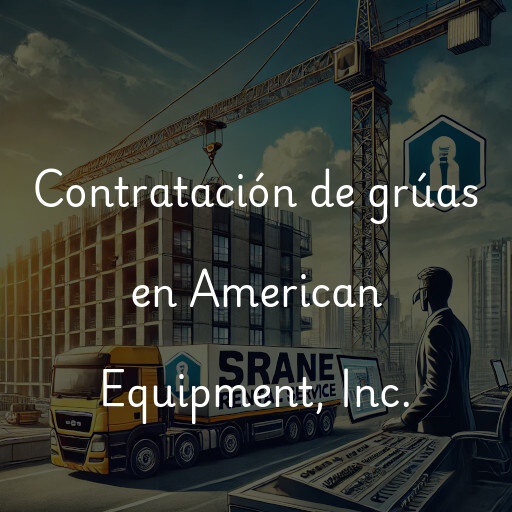 Contratación de grúas en American Equipment, Inc.