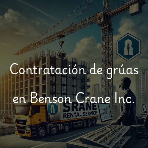 Contratación de grúas en Benson Crane Inc.