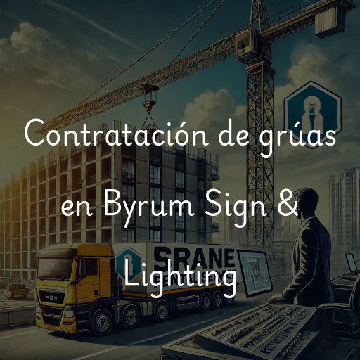 Contratación de grúas en Byrum Sign & Lighting