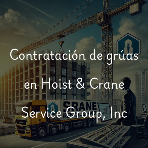 Contratación de grúas en Hoist & Crane Service Group, Inc