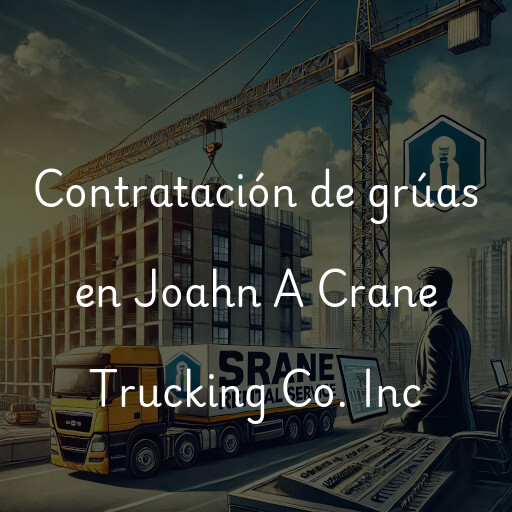 Contratación de grúas en Joahn A Crane Trucking Co. Inc