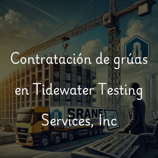 Contratación de grúas en Tidewater Testing Services, Inc