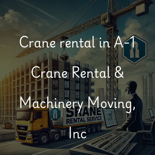 Crane rental in A-1 Crane Rental & Machinery Moving, Inc