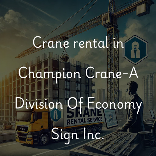 Crane rental in Champion Crane-A Division Of Economy Sign Inc.