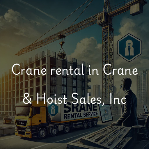 Crane rental in Crane & Hoist Sales, Inc