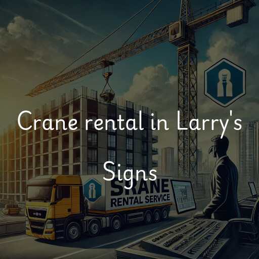 Crane rental in Larry's Signs