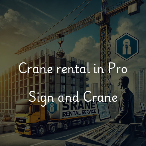 Crane rental in Pro Sign and Crane