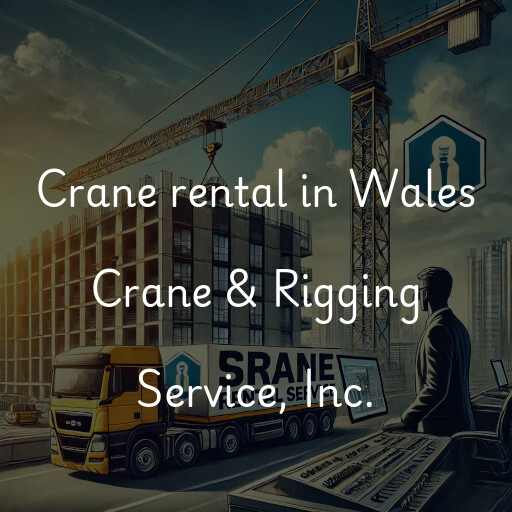 Crane rental in Wales Crane & Rigging Service, Inc.